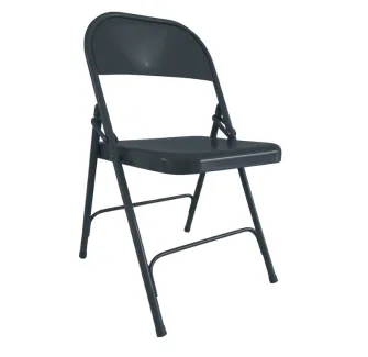 Chaise pliante grise en métal