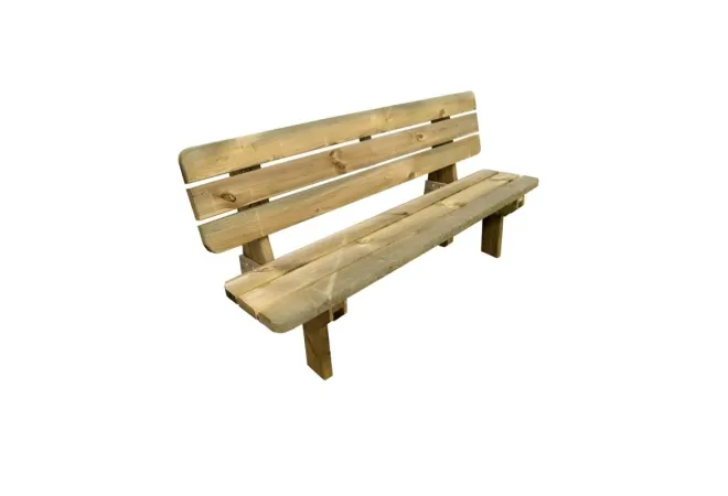 Banc jardin public en bois rustique
