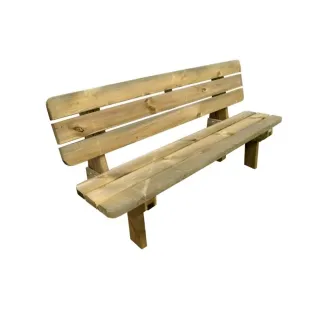 Banc jardin public en bois rustique