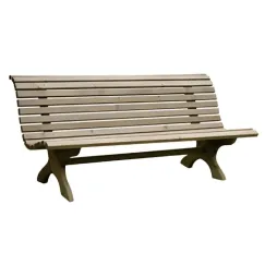 Banc public conçu en lames de bois