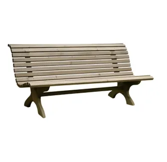 Banc public conçu en lames de bois