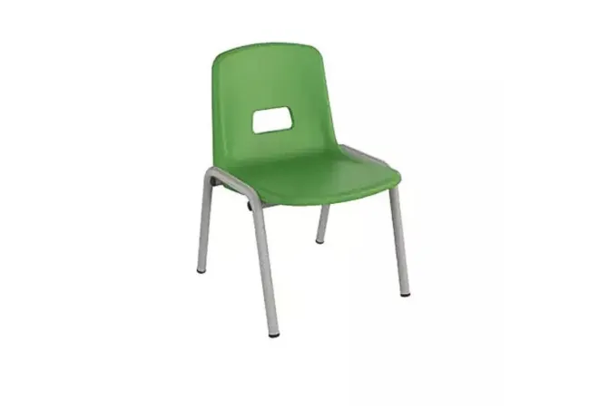Chaise d'école à coque en polypropylène coloris vert