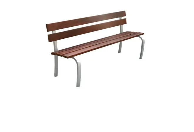 Banc de ville en bois et acier