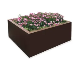 Jardinière publique carrée en acier