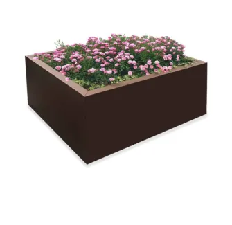 Jardinière publique carrée en acier