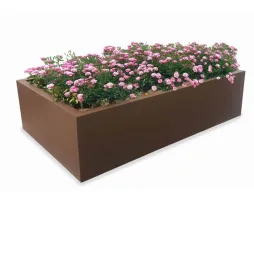 Jardinière de ville rectangle en acier marron