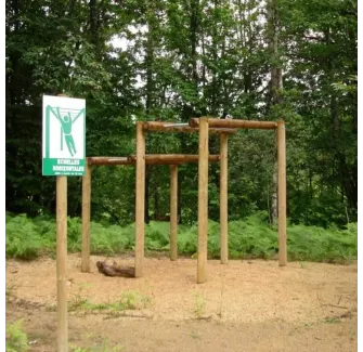 Module en bois pour parcours sportif plein air