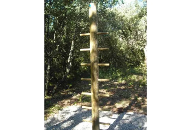 Module en bois mât à grimper pour parcours de santé extérieur