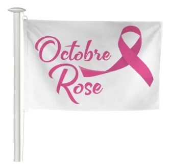 Drapeau à hisser sur mât Octobre Rose