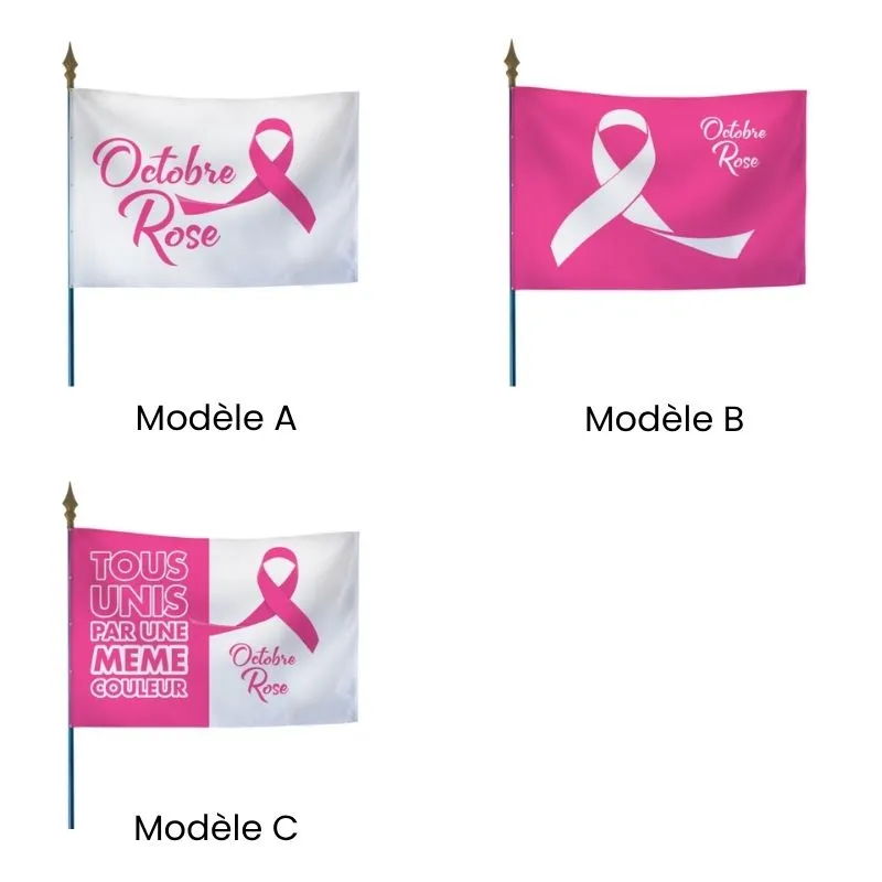 Modèle au choix pour le drapeau Octobre Rose
