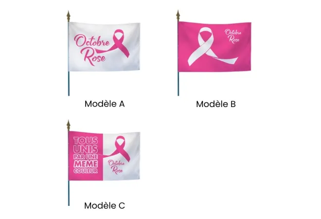 Modèle au choix pour le drapeau Octobre Rose