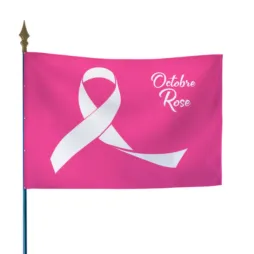 Drapeau pour soutenir l'action Octobre Rose