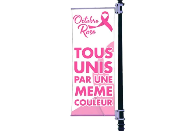 Kakemono pour potence de rue Octobre rose