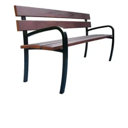 Banc extérieur en bois et acier adapté séniors