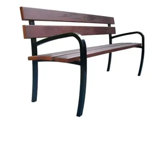 Banc extérieur en bois et acier adapté séniors