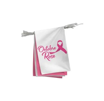 Guirlande de 20 fanions alternés pour Octobre Rose