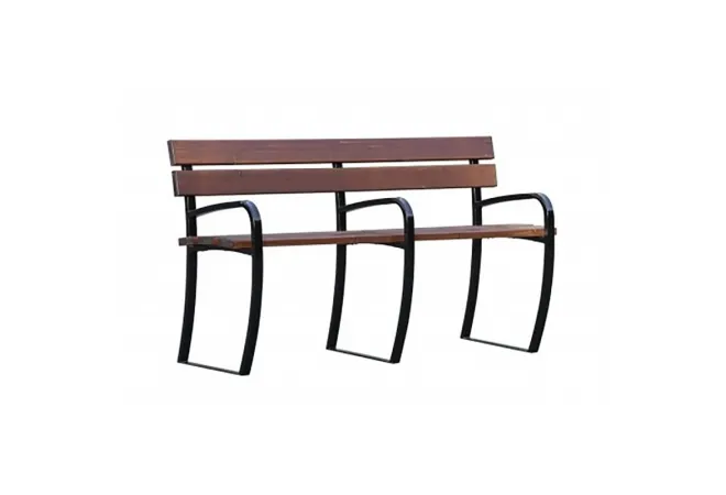 Banc jardin public pour séniors avec 3 accoudoirs
