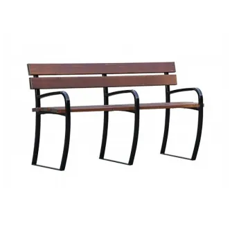 Banc jardin public pour séniors avec 3 accoudoirs