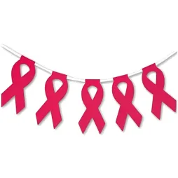 Guirlande en plastique Rubans Octobre Rose