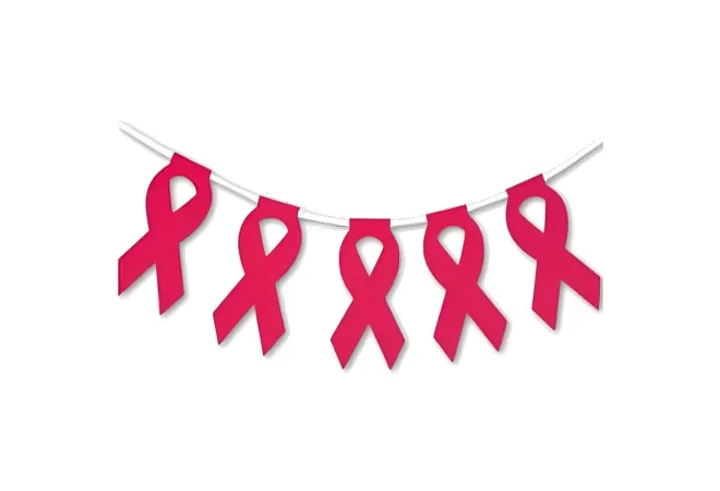 Guirlande en plastique Rubans Octobre Rose