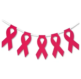 Guirlande en plastique Rubans Octobre Rose