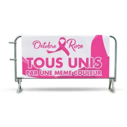 Cache barrière en bâche PVC pour les événements Octobre Rose