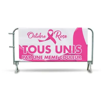 Cache barrière en bâche PVC pour les événements Octobre Rose