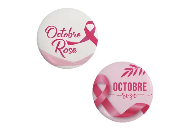 Badge pour soutenir Octobre Rose