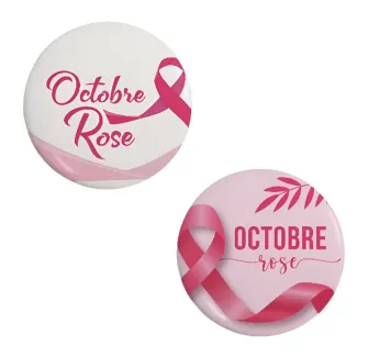 Badge pour soutenir Octobre Rose