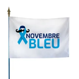 Drapeau sur hampe pour Movember Novembre bleu