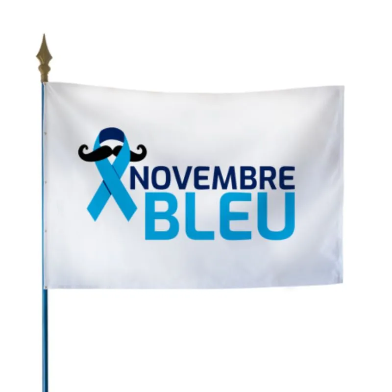 Drapeau sur hampe pour Movember Novembre bleu