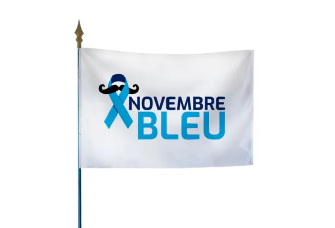 Drapeau sur hampe pour Movember Novembre bleu