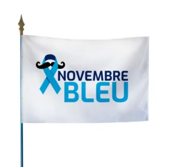 Drapeau sur hampe pour Movember Novembre bleu
