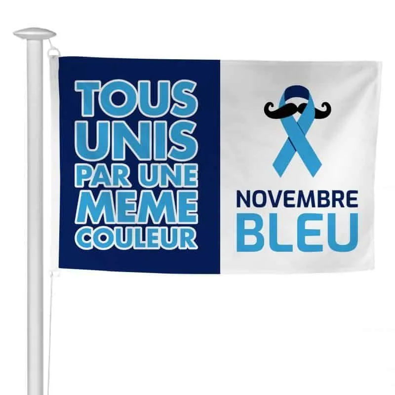 Drapeau pour les actions Movember Novembre bleu