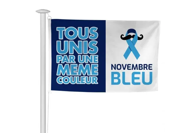 Drapeau pour les actions Movember Novembre bleu