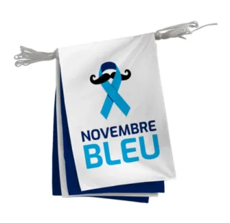 Guirlande de 20 fanions en tissu pour Novembre bleu