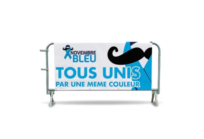 Cache barrière en bâche PVC pour Novembre Bleu