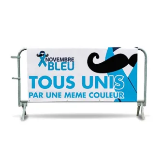 Cache barrière en bâche PVC pour Novembre Bleu