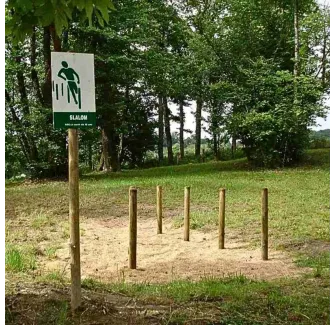 Module en bois pour parcours de santé extérieur