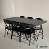 ensemble table et chaises pliantes en métal
