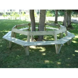 Banquette publique en bois - entourage d'arbre