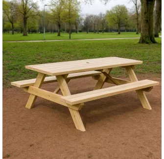 Table de pique-nique en bois pour les espaces publics extérieurs