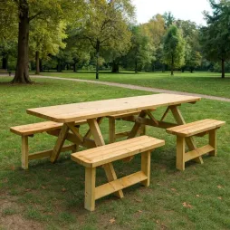 Table de picnic en bois pour 8 personnes