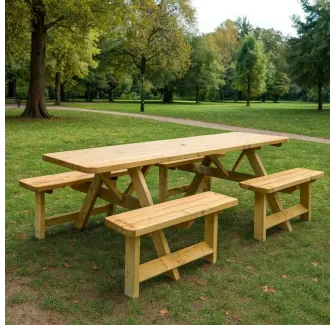 Table de picnic en bois pour 8 personnes