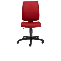 Chaise de bureau sans accoudoir en tissus rouge