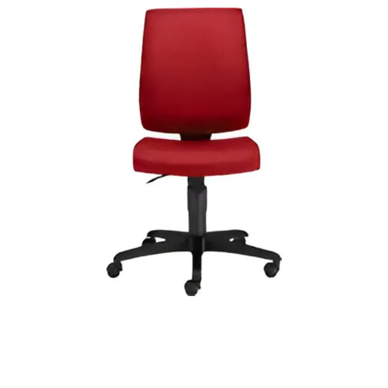Chaise de bureau sans accoudoir en tissus rouge