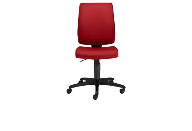 Chaise de bureau sans accoudoir en tissus rouge