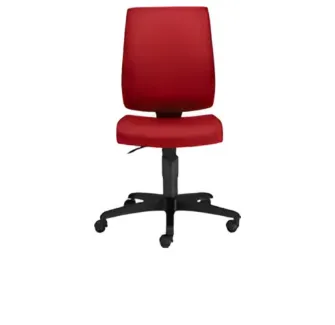Chaise de bureau sans accoudoir en tissus rouge