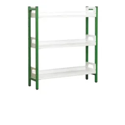 Rayonnage pour bureau 3 étagères droites, piétement vert