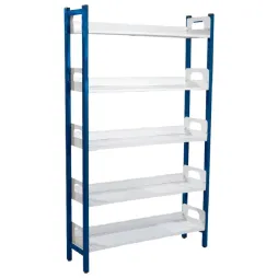 Meubles de rangement bureau piètement bleu et 5 étages